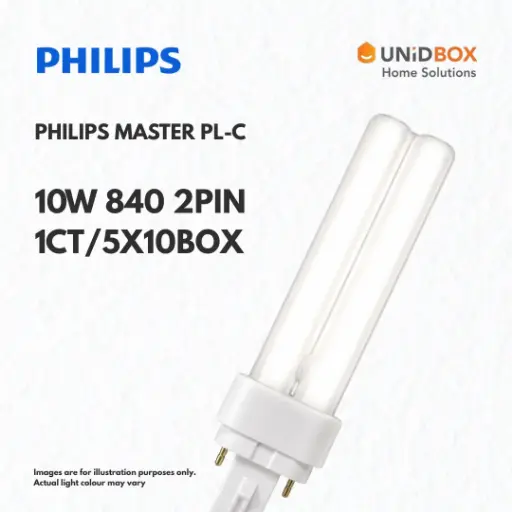 [04-12-00555] PHILIPS MASTER PL-C 10W 840 2-Pin Compact Fluorescent Lamp (CFL) 