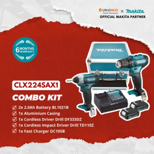 [08-11-00001] MAKITA CLX224SAX1 Cordless Combo Kit